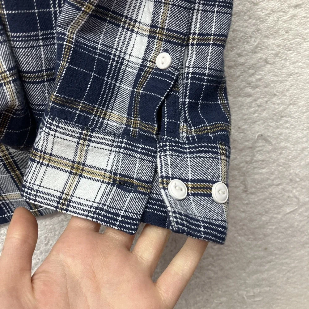 Wellen Mens Size L Blue Long Sleeve Cotton Button Up Shirt (V3)